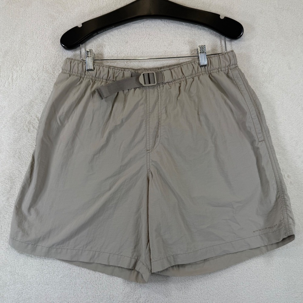Columbia Omni-Shade Mens Tan Hiking Shorts Belted Outdoor Cargo Khaki Size L